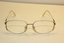 Vintage Cannes Eyeglasses White Pilot Metal Frame Italy 56 / 16 140 DEMO