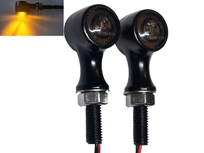 MORAX Motorrad 12v LED Blinker Schwarz Getönt Universal e-geprüft CNC-Fertigung