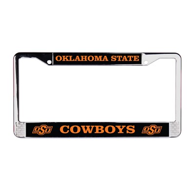 Oklahoma State Cowboys NCAA 3D Polyurethane Chrome License Plate Frame Car-SUV