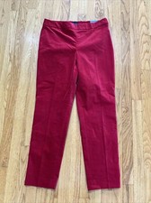 NWT Talbots Red Velvet Slim Ankle Pant Side Zip Stretch 10  119