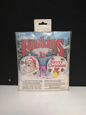 Vintage CHRISTMAS - FUN-KINS (Allied, 1990) SANTA YARD BAG Holiday Decor Funkins