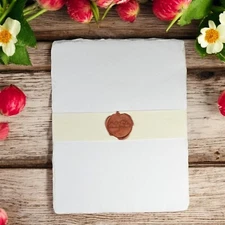 25 Sheets, 8.75x11" Handmade Deckle-edge White Printer Paper 90GSM