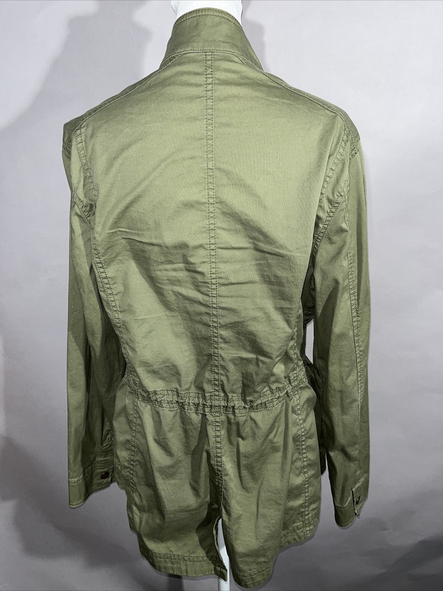 L.L. Bean Freeport Field Utility Jacket Draw Cord Waist Army