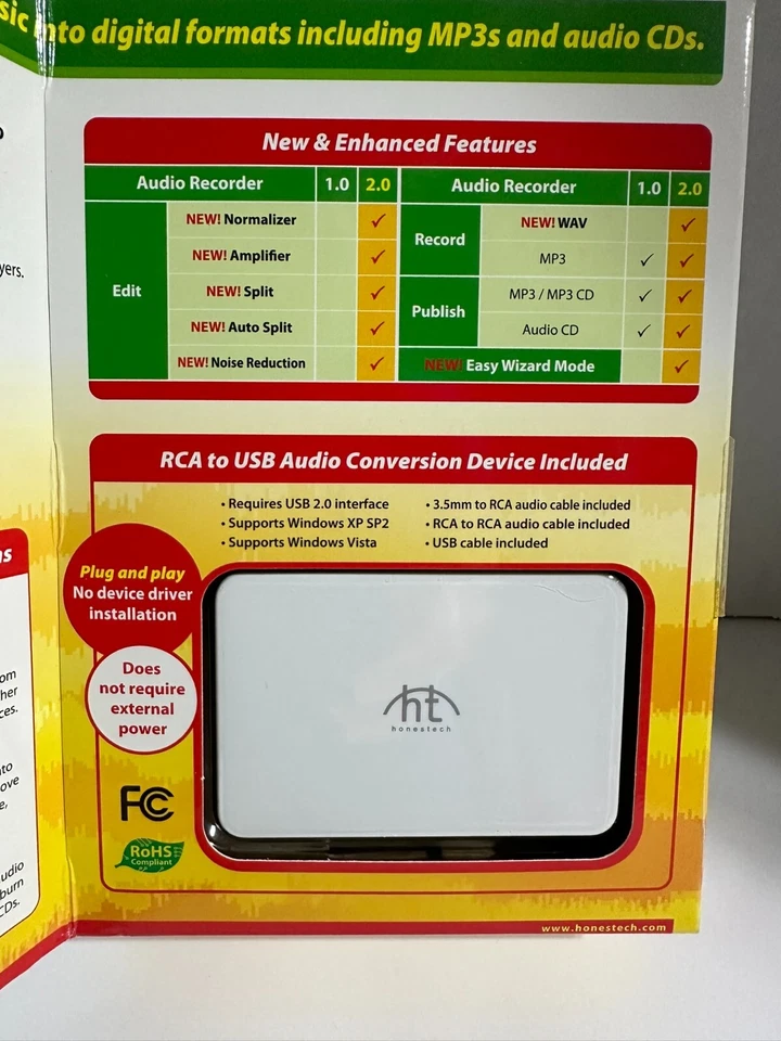 Honestech Audio Recorder 2.0 Deluxe Convert From Cassettes LPs (new/sealed) - Image 4 of 4