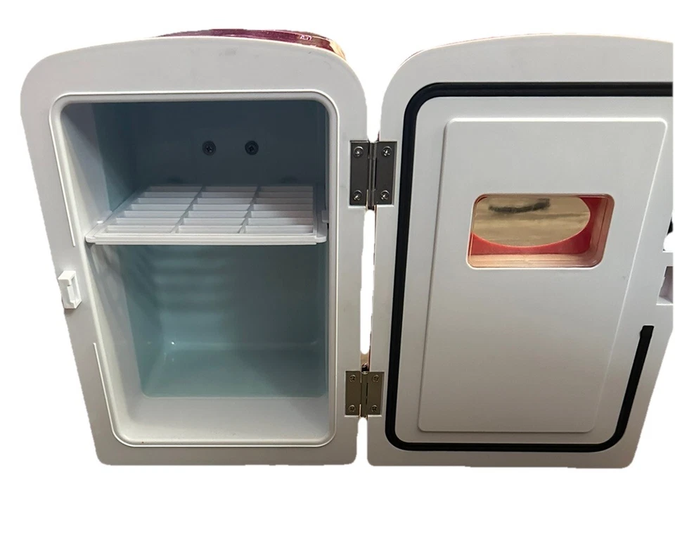 Mini nevera Iglú estilo retro roja con capacidad para 6 latas funcionando con cable de alimentación de CA PROBADO Foto 3 de 4