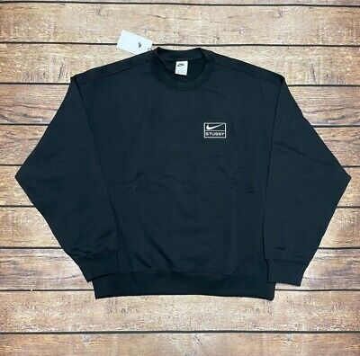 Nike x Stussy Fleece Crewneck Sweatshirt Black Crew Size S Nike x Stussy Fleece Crewneck Sweatshirt Black Crew Size S