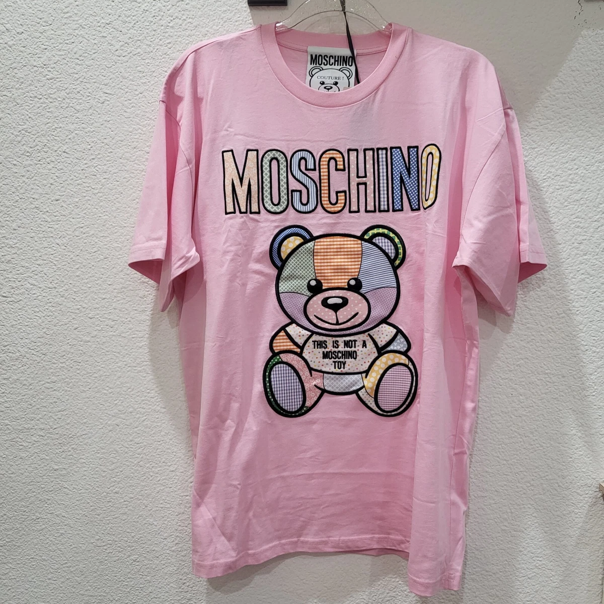 Mens Moschino pink Teddy Bear T-Shirt