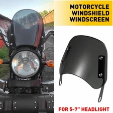 Motorcycle Windshields Front Windscreen w/Mount Bracket 5"-7"  For Honda Black B