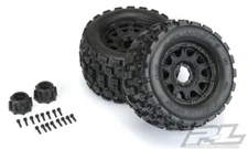 NEW Pro-Line Badlands MX38 3.8" All Terrain Tires Mounted with Blk Whls : F/R