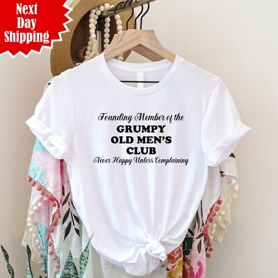 Neu Grumpy Old Herren Club T-Shirt bedruckt lustig Vatertag Witz Geschenk Unisex Top
