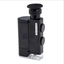 Pocket Magnifying 200-240X Jewellers Magnifier UV LED Light Loupe Microscope