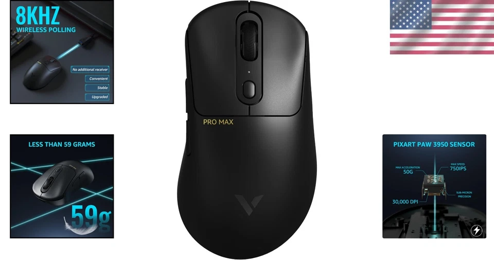 PAW 3950 Optical Sensor Wireless Gaming Mouse - Ergonomic & Responsive Design - Image 2 of 4