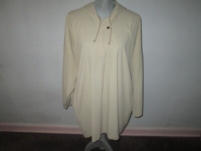 JIL SANDER Cream Windbreaker-Esque Hooded Pullover Drop Shoulder Shirt ~ 38/40