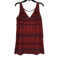 Free People Beaded Rust Brown Shift Dress Size XS
