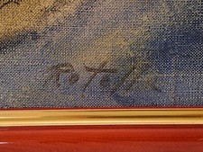 Mimmo Rotella Villa Borghese, olio su tela e tavola degli anni 50, cm. 85 x 71.