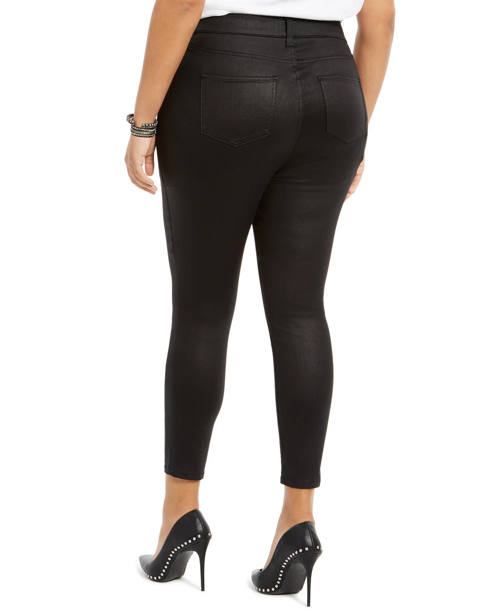 Celebrity Pink Womens Plus Size High Rise Coated Skinny Jeans 24W