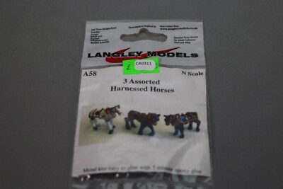 CA311 Langley Models Diorama Train N A58 Harnessed Horses Harnessed Horses