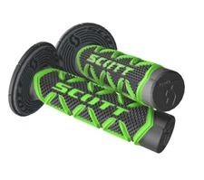 SCOTT DIAMOND HANDLEBAR GRIPS GREEN BLACK WITH DONUTS MOTOCROSS DIRTBIKE
