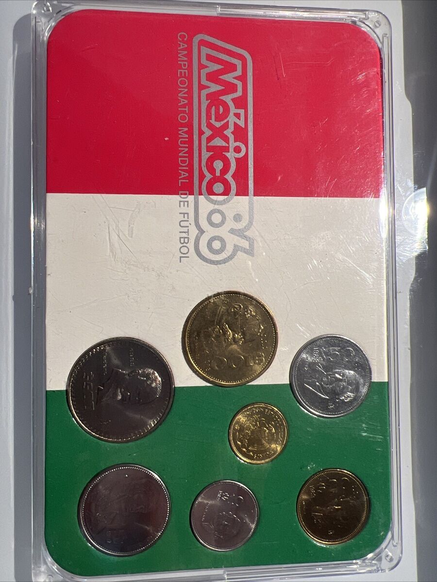 1988 7 Coin Mexico Coin Set World Cup Mexico 86 Campeonato 1988 7 Coin Mexico Coin Set World Cup Mexico 86 Campeonato