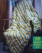 Delightful Daffodil afghan (195-10)  vintage crochet  pattern