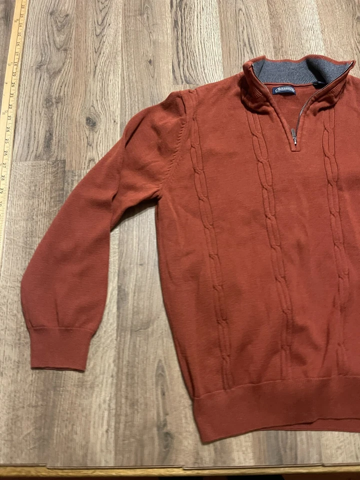 Consensus Sweater, Men's Size Medium, Orange, 1/4 Zip, Pullover, Long Sleeve - Image 3 of 4
