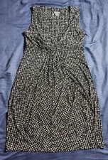 Ann Taylor Women's Dress Color Black Size Small Abstract Print Stretch Wrap