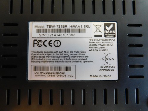 TrendNet 300Mbps Wireless N Home WiFi Router TEW-731BR Advanced Firewall - Picture 8 of 9