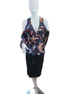 Yumi Kim Love Struck Wrap Top With Cold Shoulders In Tiger Lily Fall, Sz M, NWT