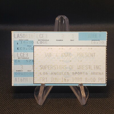 1989 Superstars of Wrestling Los Angeles Sport Arena Ticket Stub June 16, 1989