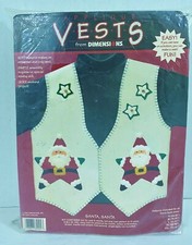 Vintage Dimensions Felt Christmas Vest Kit Santa, Santa Easy Sew S-M-L-XL-XXL