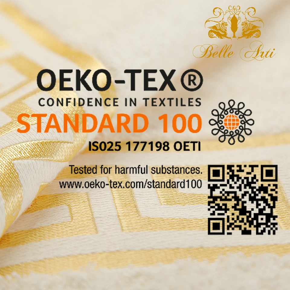 Handtücher Duschtücher Badetücher Waschlappen SET Mäander schwarz weiss rot gold - Bild 3 von 4