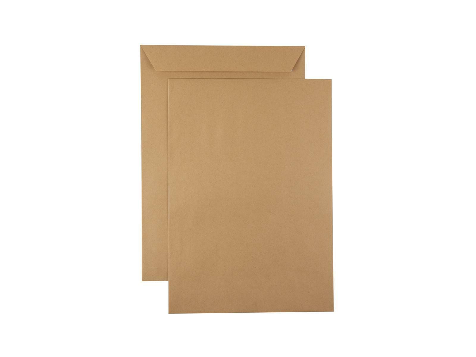 300 Stück Faltentaschen 250x353x40 Mm B4 Braun Haftklebend Ohne