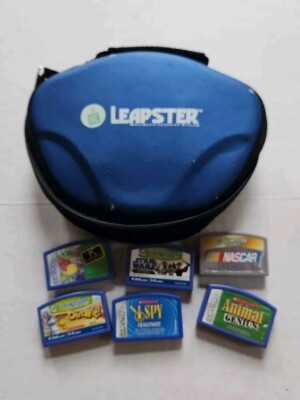 Leapster Game case and 6 games Star Wars Nascar Ispy Animal Genius Outwit 
