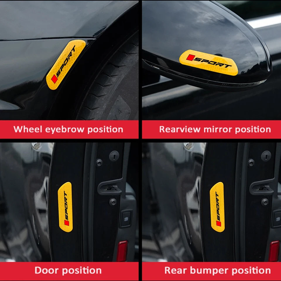 4x Pegatina reflectante abierta para puerta de coche para Toyota RAV4 Camry Honda CRV Nissan Rouge Foto 4 de 4