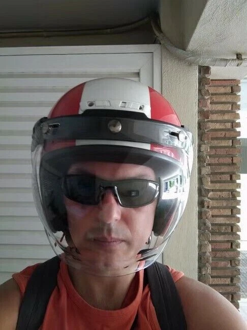 Open Face Helmet Bubble Sun Visor Vintage 3/4 Helmets Face Shield Windscreen - Image 4 of 4