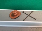 Vintage Marx Johnny West Stetson Cowboy Hat Western Accessory Brown + Iron Set
