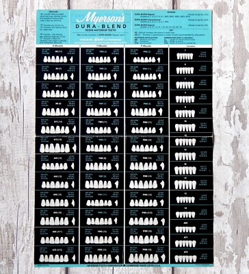 Vintage falsche Zähne Verkäufer Wandtafel medizinisch zahnärztlich Neugier Anatomie #A