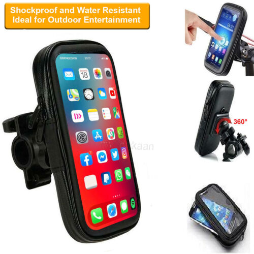 Waterproof Bicycle Motor Bike 360° Mount Holder Case Cover For All Mobile Phones - Picture 1 of 10