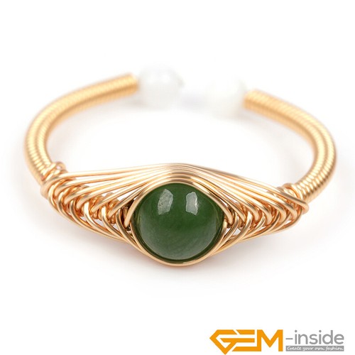 Natural Gemstones Yellow Gold Filled Charms Rings Jewelry Gift Xmas Hand Weaving - Picture 45 of 61