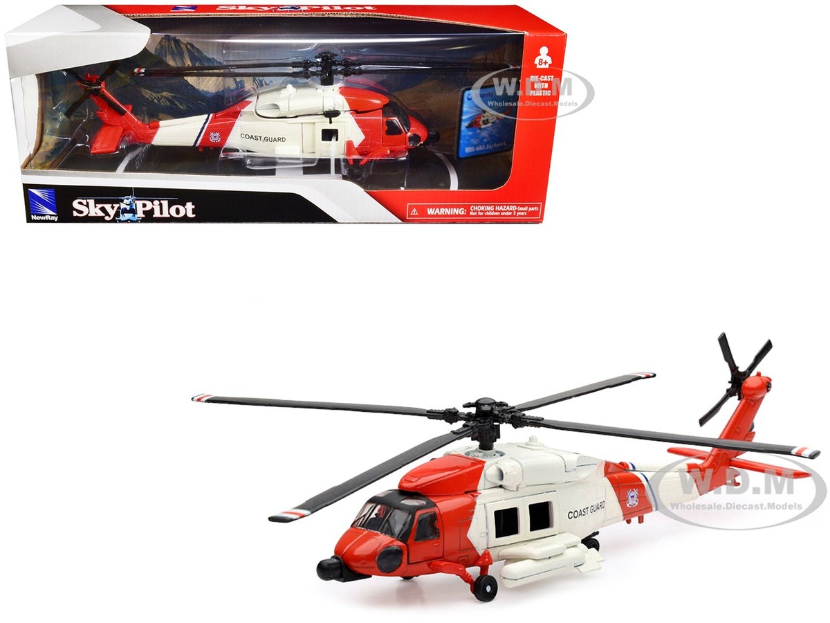 SIKORSKY HH-60J JAYHAWK HELICOPTER RED & WHITE US COAST GUARD 1/60