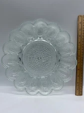 Indiana Glass Deviled Egg Relish Dish Platter Serving Hobnail Vintage 11.25"