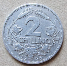 Österreich 2 Schilling 1946 Alu sehr schön