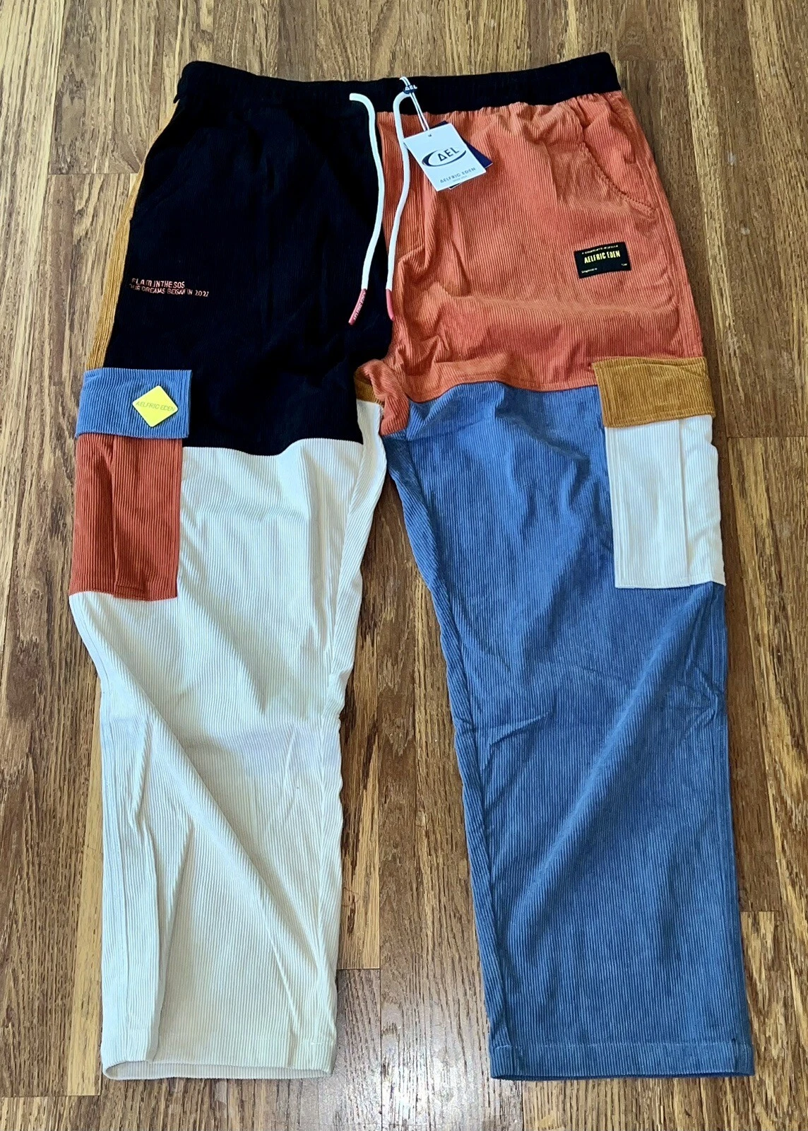 NWT Aelfric Eden Color Block Patchwork Corduroy Men’s 2XL Pants