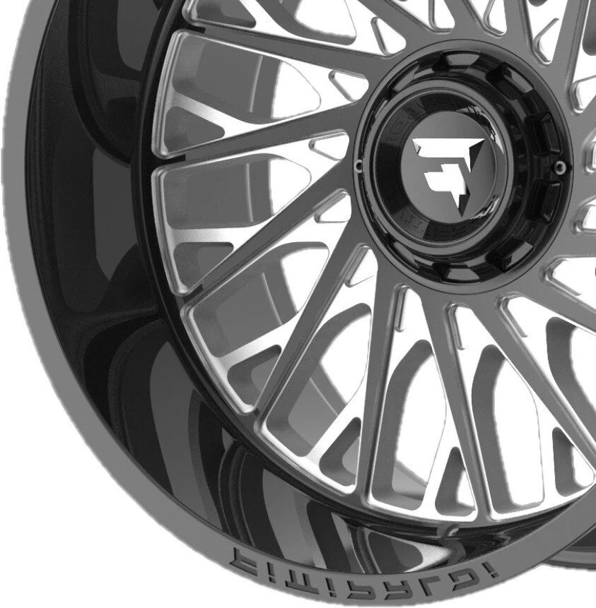 20X12 WHEELS BLACK MILLED DIRECTIONAL F-150 F150 FC853 6X135 -44 FA08 DEEP LIP Foto 3 de 4