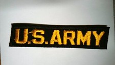 GENUINE MILITARY PATCH SEW ON NAME TAPE US ARMY BLACK  GOLD VIETNAM MADE CLOTH