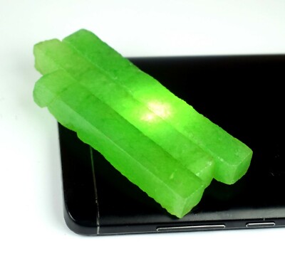 180 Ct Natural Zambian Green Emerald Gemstone Slice Rough 3 Pcs Lot SQ189