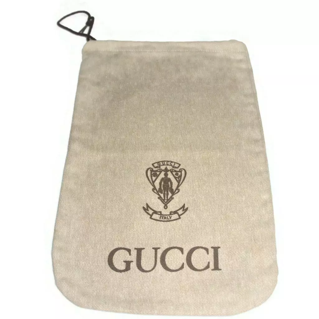 Gucci Italy, Designer Pull String Storage Bag, 8 3/4
