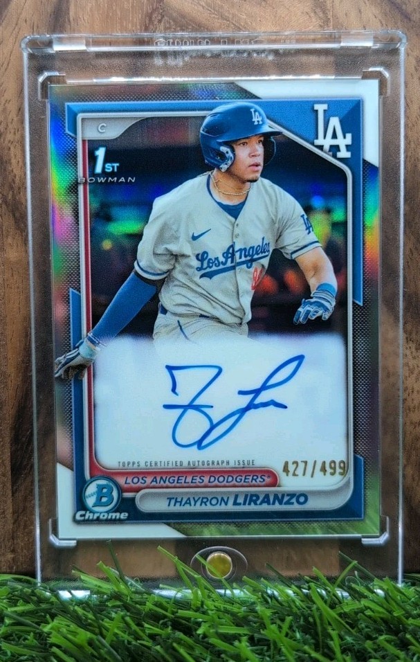 THAYRON LIRANZO 2024 1st Bowman Chrome Refractor /499 Auto Rookie Card RC #CPATL