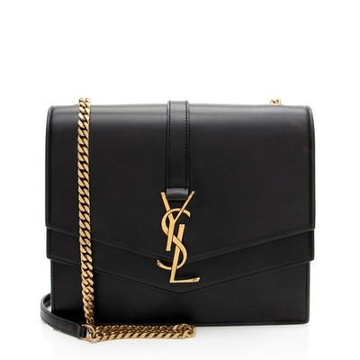 Saint Laurent Calfskin Monogram Sulpice Medium Shoulder Bag