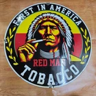RED MAN TOBACCO PORCELAIN ENAMEL SIGN 29 X 29 INCHES